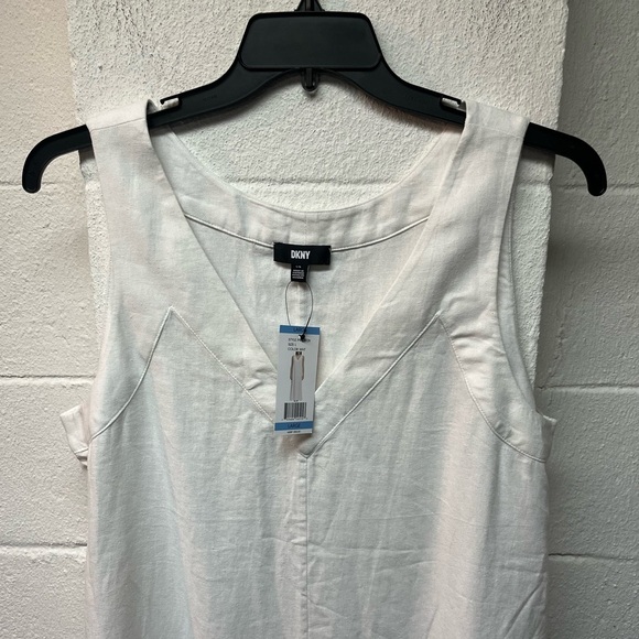 DKNY White Sleeveless Dress. Large - Picture 3 of 7